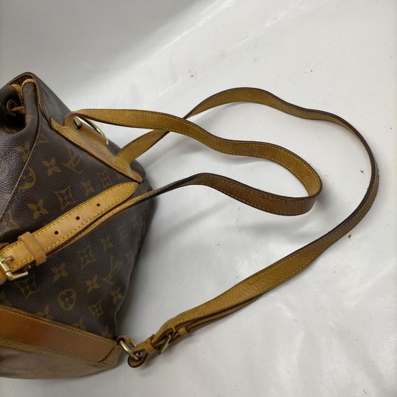 LOUIS VUITTON Montsouris Mm Monogram Brown Coated Canvas Backpack - Picture 9 of 14